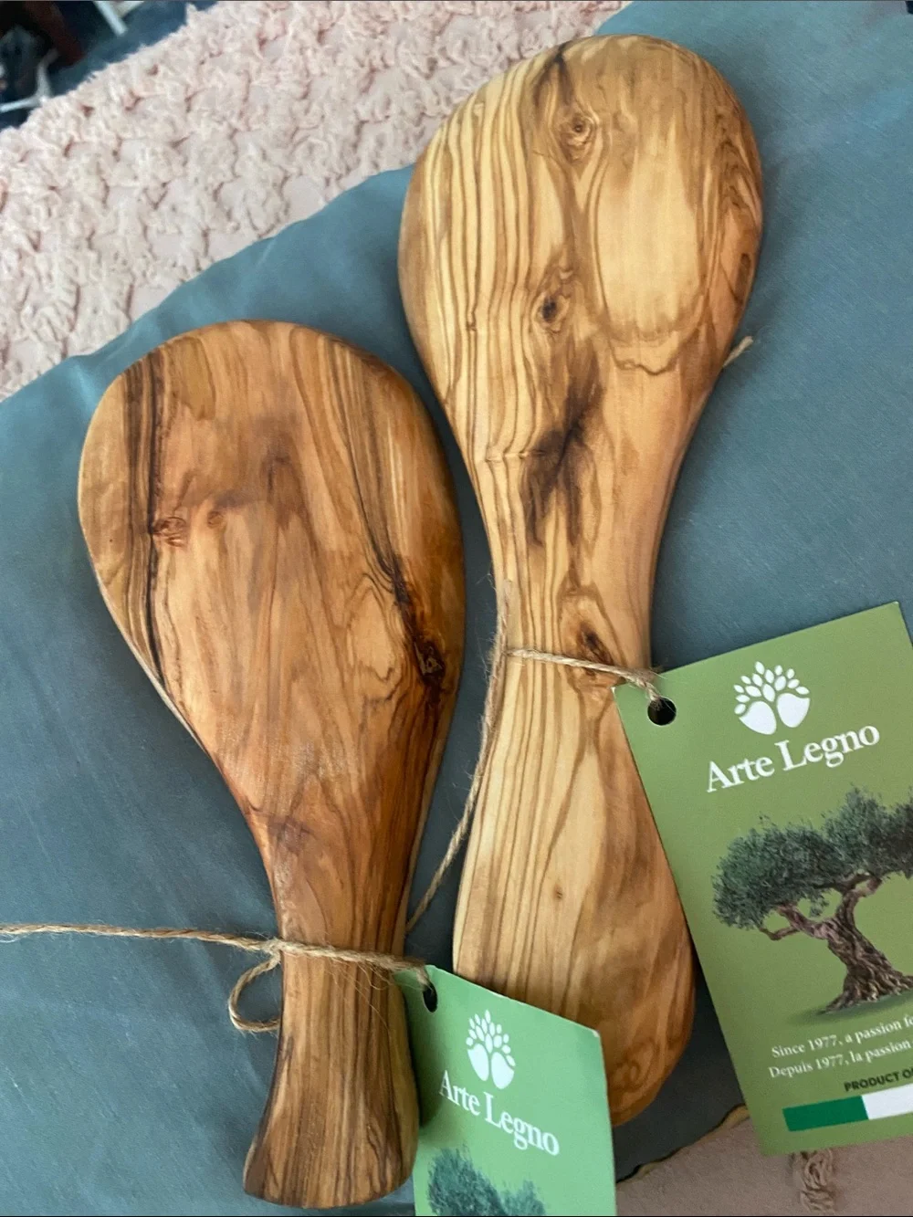 Olive Wood Spoon Rest / Serving Spoon - Natural Brown
